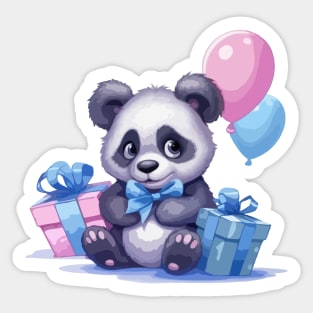 Cute Panda with gifts Sticker